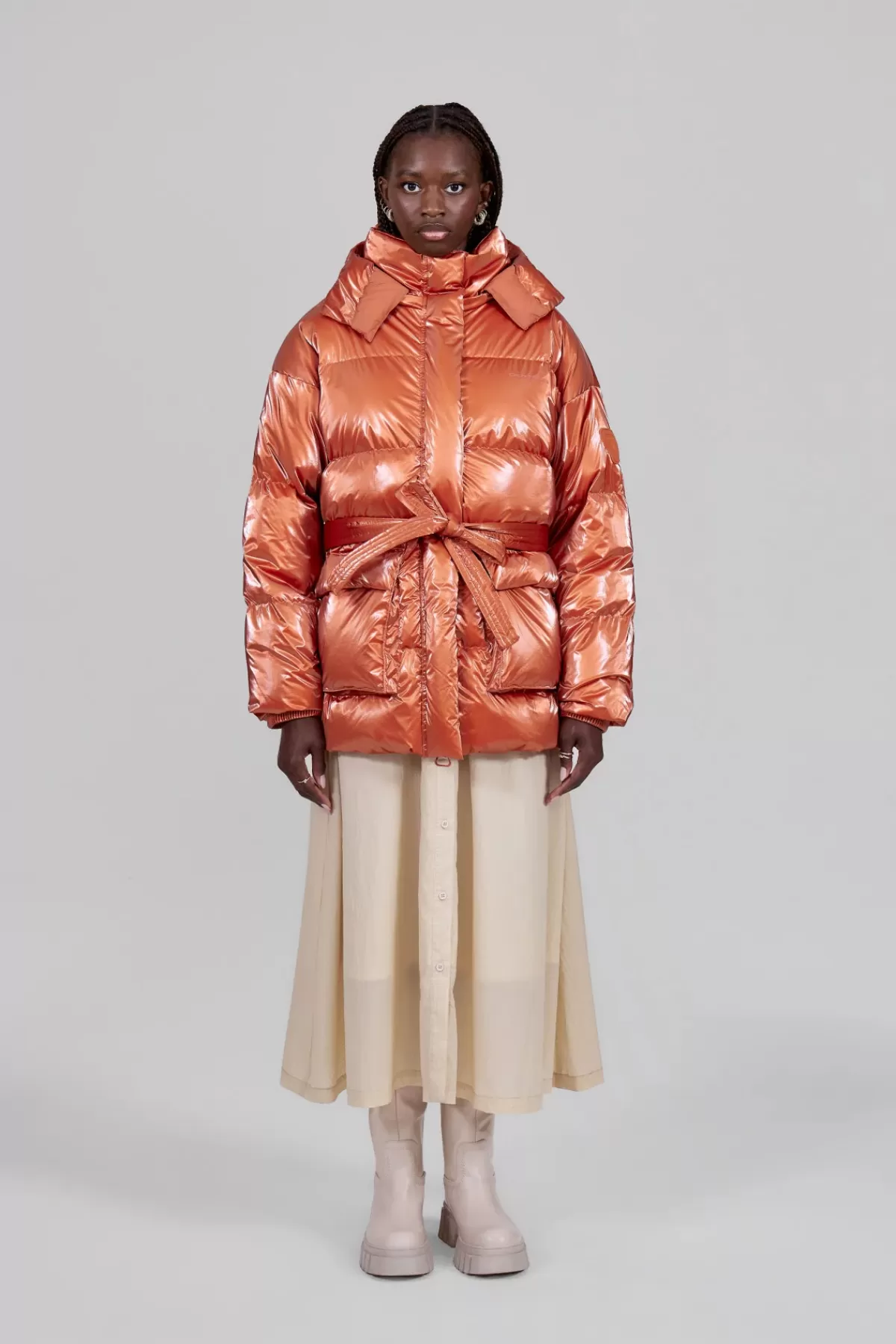 Doudoune oversize ceinturable en nylon brillant Manie Bright>Gertrude New