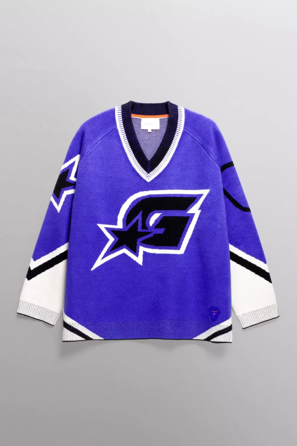 Pull baseball unisexe maille jacquard tricolore Herman>Gertrude Clearance