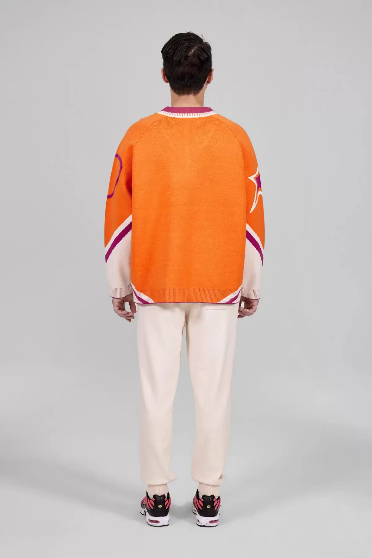 Pull baseball unisexe maille jacquard tricolore Herman>Gertrude Sale